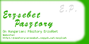 erzsebet pasztory business card